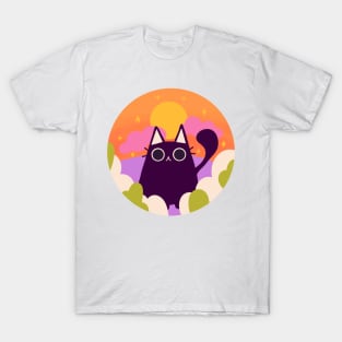 Cute halloween colorful cat design T-Shirt